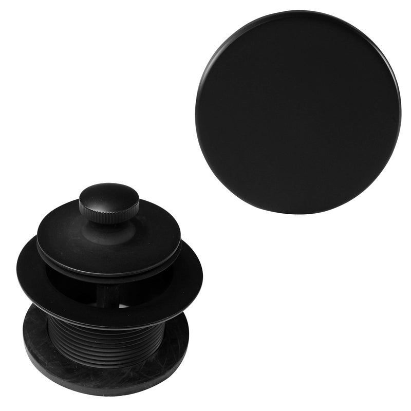 Westbrass Twist & Close Tub Trim Set with Floating Overflow Faceplate, Matte Black, D94H-62 - Image 1